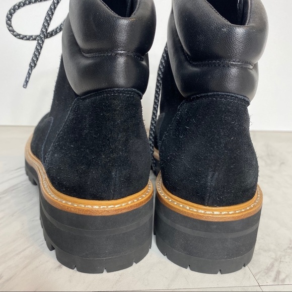 New! Marc Fisher Idaran Black Lug Sole Black Suede Hiker Boot 9M - Picture 4 of 14